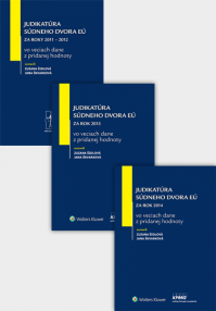 Balíček - Judikatúra Súdneho dvora EÚ vo veciach dane z pridanej hodnoty za roky 2011 ‒ 2012, 2013 a 2014